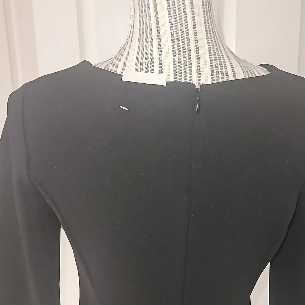 DKNY Women Chiffon Sheath Black Dress Size 2 - Picture 7 of 14